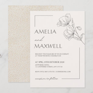 Convite para Casamento de Local de Elegância Beige
