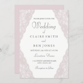 Convite para Casamento de Local Rosa Elegante Vint