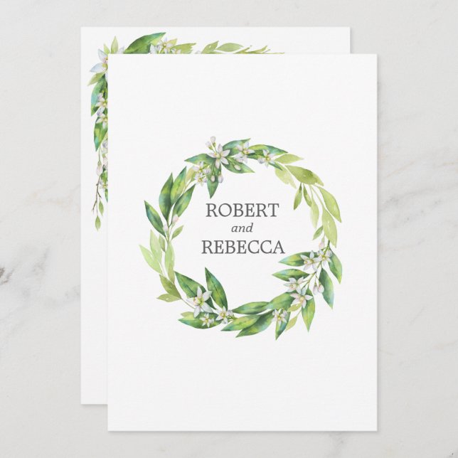 Convite para Casamento de L'orangerie (Frente/Verso)