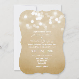 Convite Para Casamento De Luzes De Brilho De Tan B