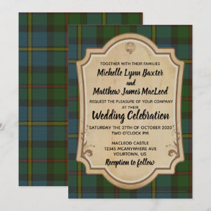 Convite para casamento de MacLeod Tartan