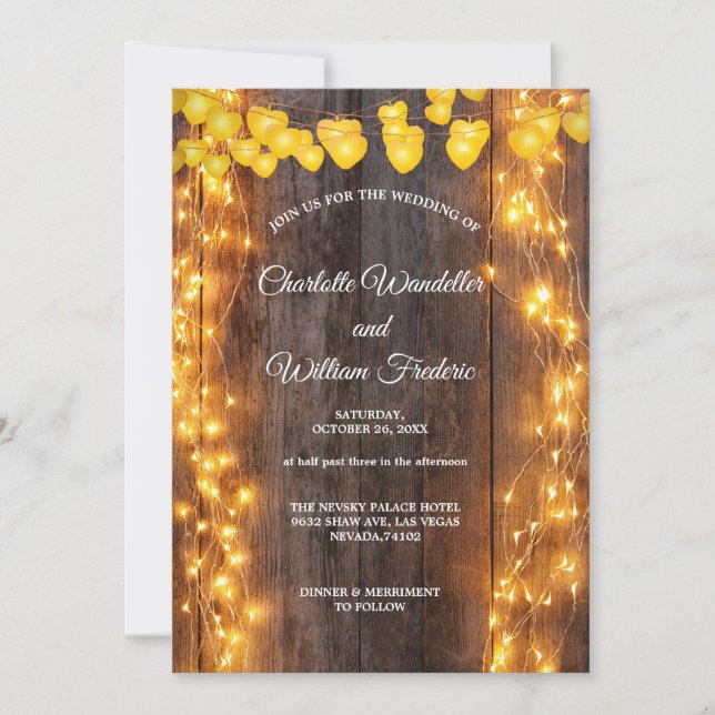 Convite Para Casamento De Madeira (Frente)