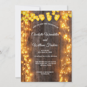 Convite Para Casamento De Madeira