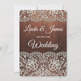 Convite para Casamento de Madeira e Locais