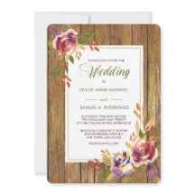 Convite para Casamento de Madeira Quente de Rosa d