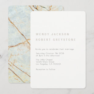 Convite para Casamento de Marble Modern Earth