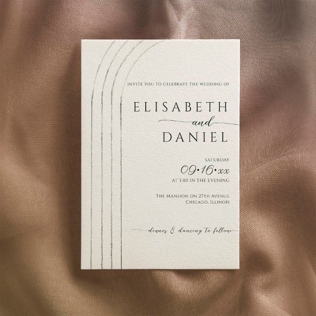 Convite para Casamento de Marfim Minimalista (Criador carregado)