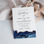 convite para casamento de marinho e ouro-rosa<br><div class="desc">Um design do tema do casamento marinho com uma elegante letra de roteiro preto. O texto preto e outros recursos deste modelo de convite de casamento podem ser personalizados.</div>