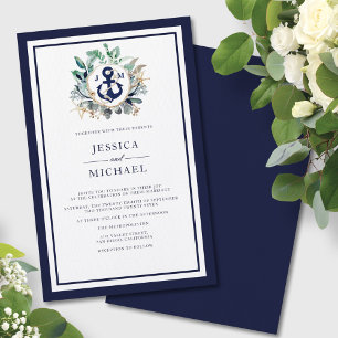 Convite para Casamento de Marinho Greenery de Ânc