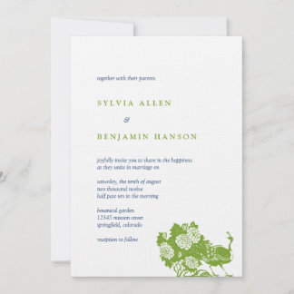 convite para casamento de Marinho verde para o jar