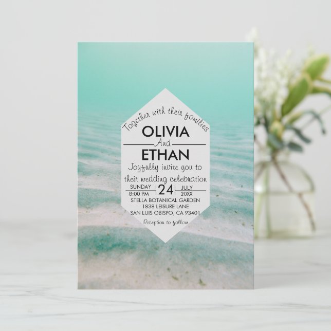 Convite para casamento de marinhos de estrelas do  (Em pé/Frente)