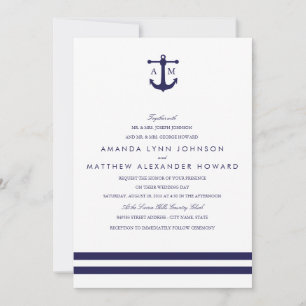 Convite para Casamento de Marinhos Náuticos