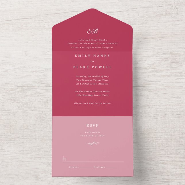 Convite para Casamento de Marselha (Interno)