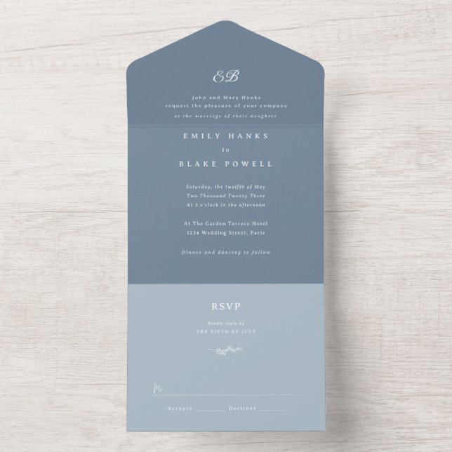 Convite para Casamento de Marselha (Interno)