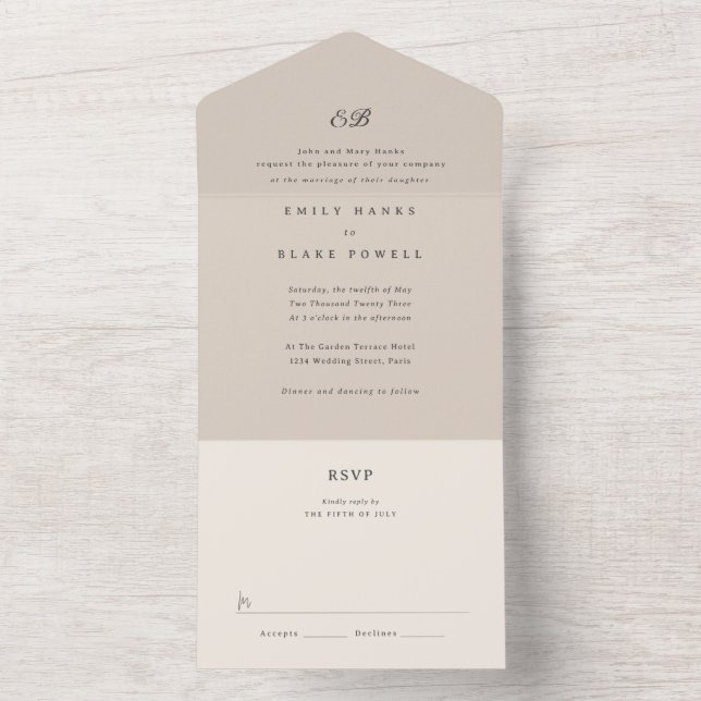 Convite para Casamento de Marselha (Interno)