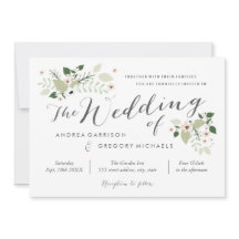 Convite para casamento de Meadow Blooms - branco