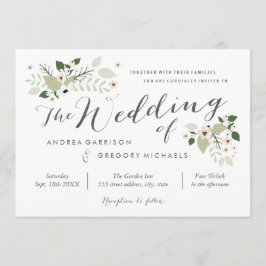 Convite para casamento de Meadow Blooms - branco