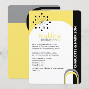 Convite para Casamento de Meio século Moderno Ret