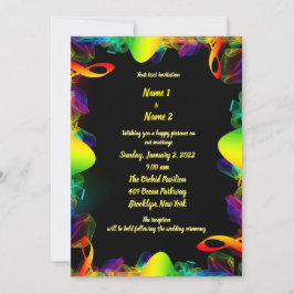 Convite para casamento de melodia colorida