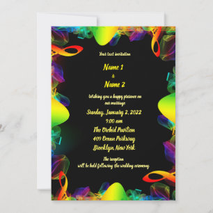 Convite para casamento de melodia colorida