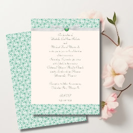 Convite Para Casamento De Mint Green Florentine