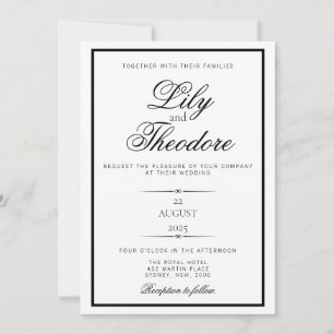 Convite para Casamento de Monocótomos Elegante