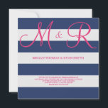 Convite para Casamento de Monograma Azul e Rosa Ma<br><div class="desc">Convite de Casamento de Monograma Azul e Rosa Marinho:Use estes convites elegantes para convidar seus convidados para o casamento de seus sonhos. Use o prompt para personalizar o produto. Se você quiser mudar o gráfico,  por favor,  entre em contato comigo pela minha loja.  Anticorpo</div>