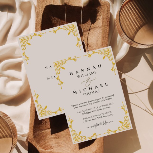 Convite para Casamento de Monograma Clássico de Fr (Criador carregado)