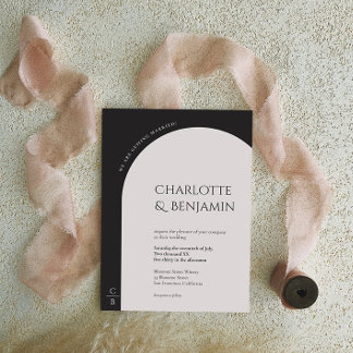 Convite para Casamento de Monograma de Arch Minima