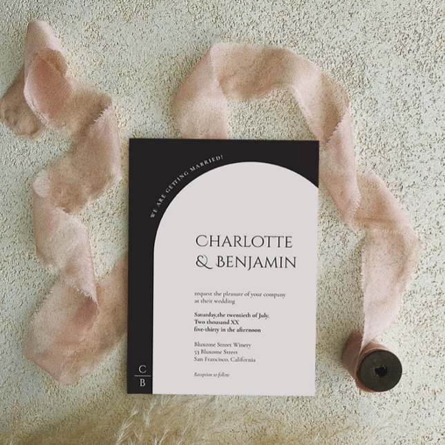 Convite para Casamento de Monograma de Arch Minima (Criador carregado)