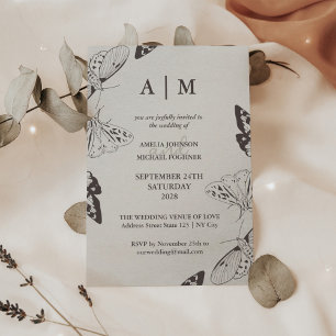 Convite para Casamento de Monograma de Mães Elegan
