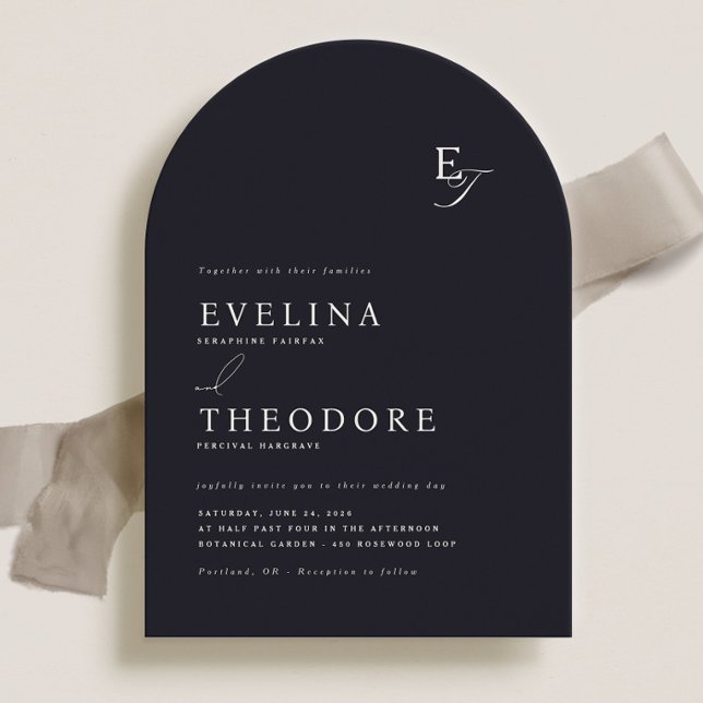 Convite para Casamento de Monograma do Parker (Criador carregado)