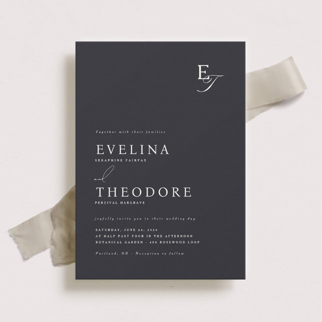 Convite para Casamento de Monograma do Parker (Criador carregado)