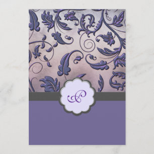 Convite para Casamento de Monograma Floral