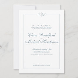 Convite para Casamento de Monograma Formal