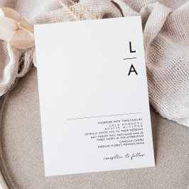 Convite para Casamento de Monograma Minimalista Mo
