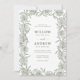 Convite para Casamento de Monstera