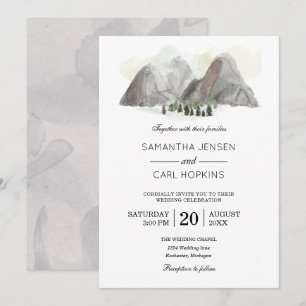convite para casamento de montanha d'água