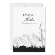 Convite para Casamento de Montanha Silhouette Belo