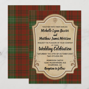 Convite para Casamento de Morrison Tartan