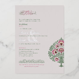 Convite para Casamento de Mughal Floral Motif Foil