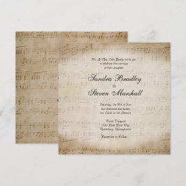 Convite para Casamento de Música Folha