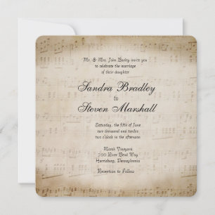 Convite para Casamento de Música Folha