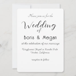 Convite para Casamento de Na moda Elegante Moderno