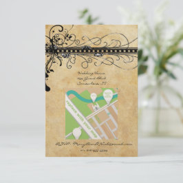 Convite para Casamento de Nadadores Negra Funky El