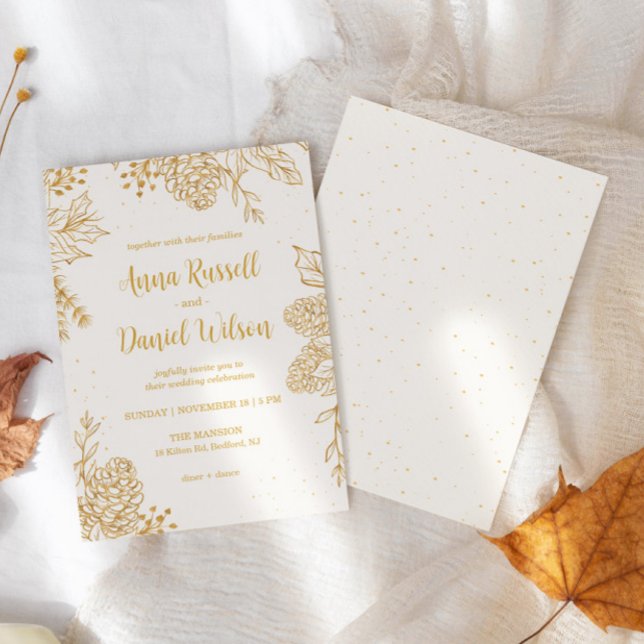 Convite para Casamento de Natal Clássico Elegante (Criador carregado)