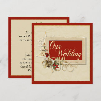 Convite para Casamento de Natal Elegante