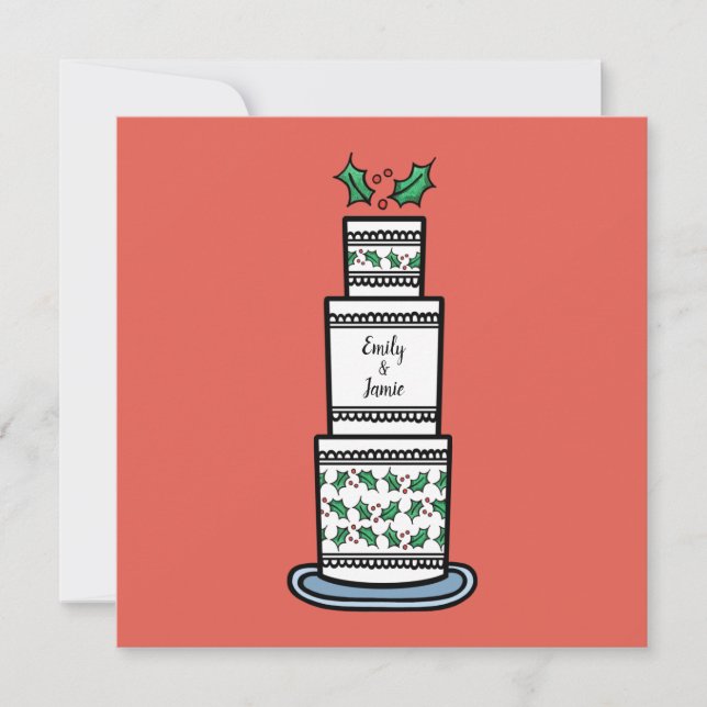 Convite para Casamento de Natal Personalizado (Frente)