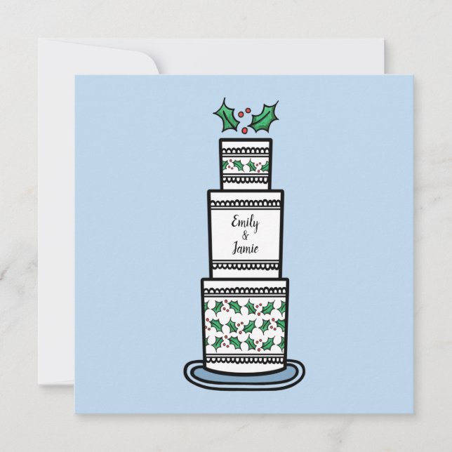 Convite para Casamento de Natal Personalizado (Frente)