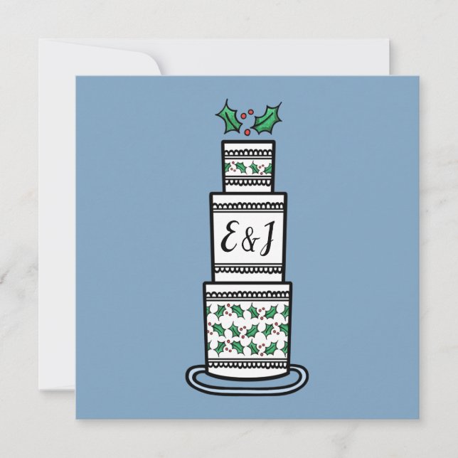 Convite para Casamento de Natal Personalizado (Frente)